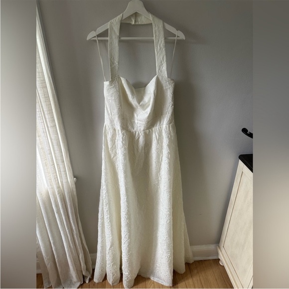 NWT Reformation Edessa Halter Maxi Dress Gown Ivory - Picture 2 of 10